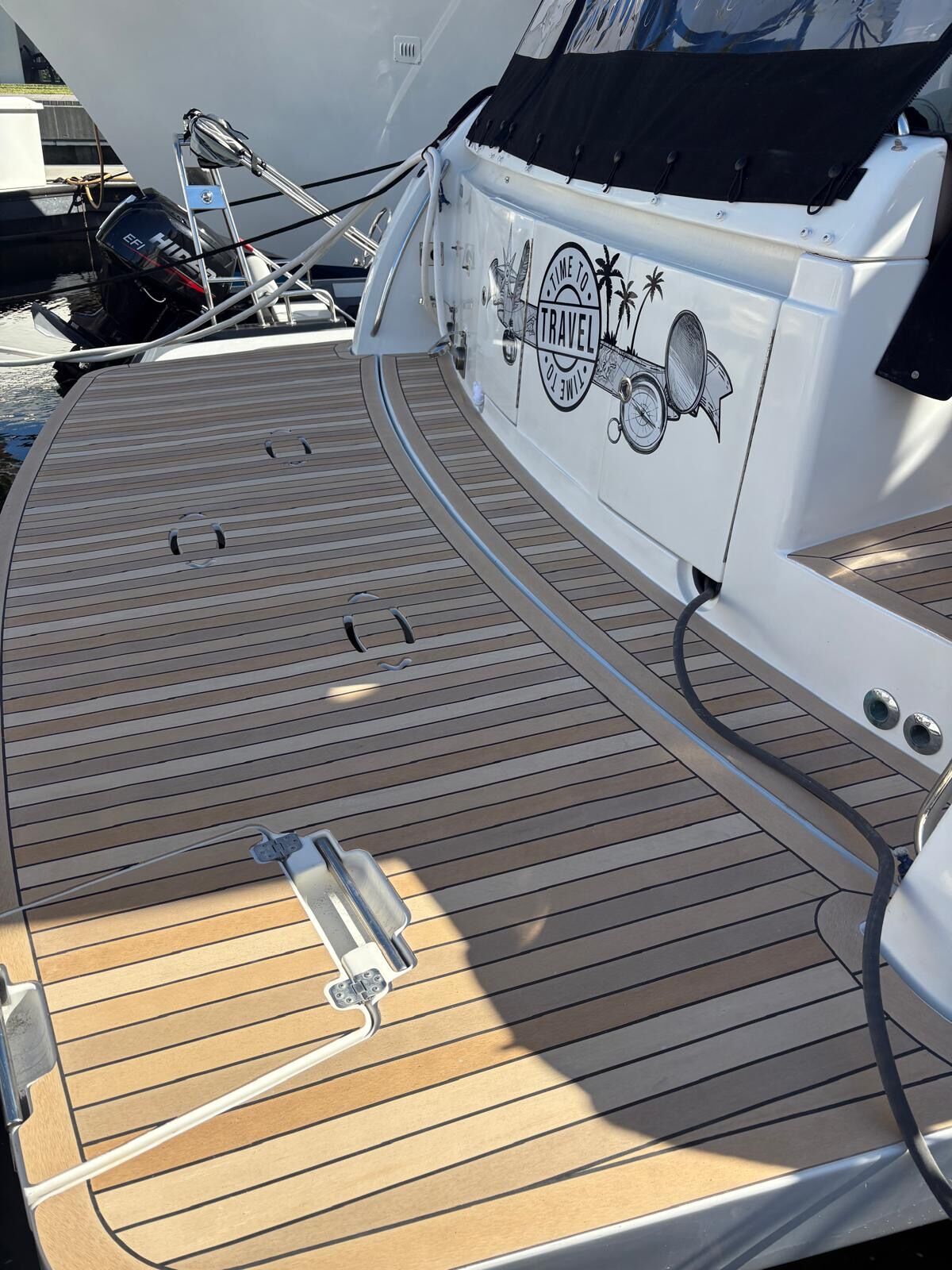 Bow sun pad deck after